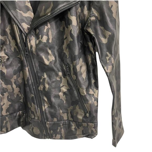NWOT KORAL Specter Camo Metallic Vegan Faux Leather Moto Jacket Medium - Picture 6 of 16